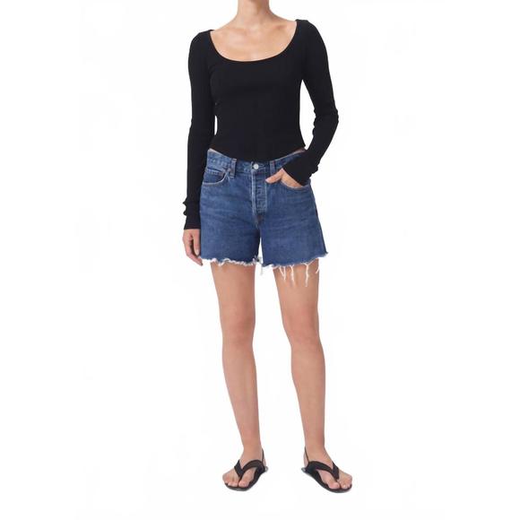 NEW AGOLDE parker long short in caution - Picture 1 of 4